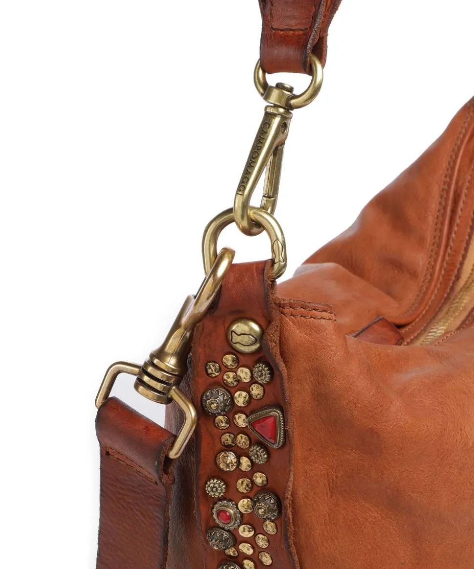 Beuteltasche fein genarbtes Rindsleder cognac