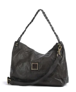 Beuteltasche fein genarbtes Rindsleder dunkelgrau