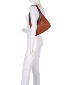 Beuteltasche fein genarbtes Rindsleder cognac