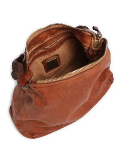 Beuteltasche fein genarbtes Rindsleder cognac