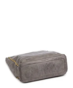 Beuteltasche fein genarbtes Rindsleder grau