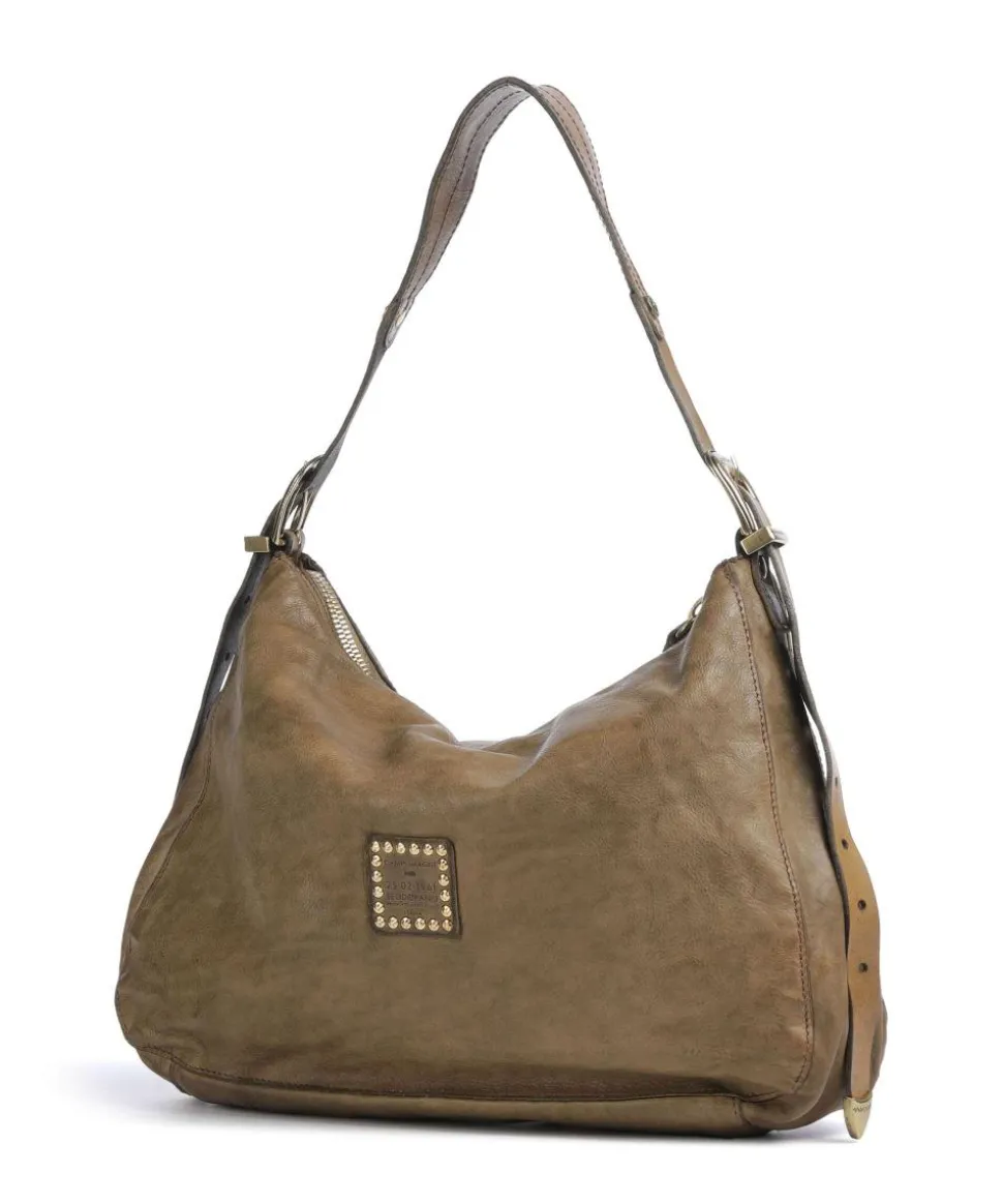 Beuteltasche genarbtes Rindsleder olivgrün