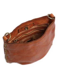 Beuteltasche genarbtes Rindsleder cognac