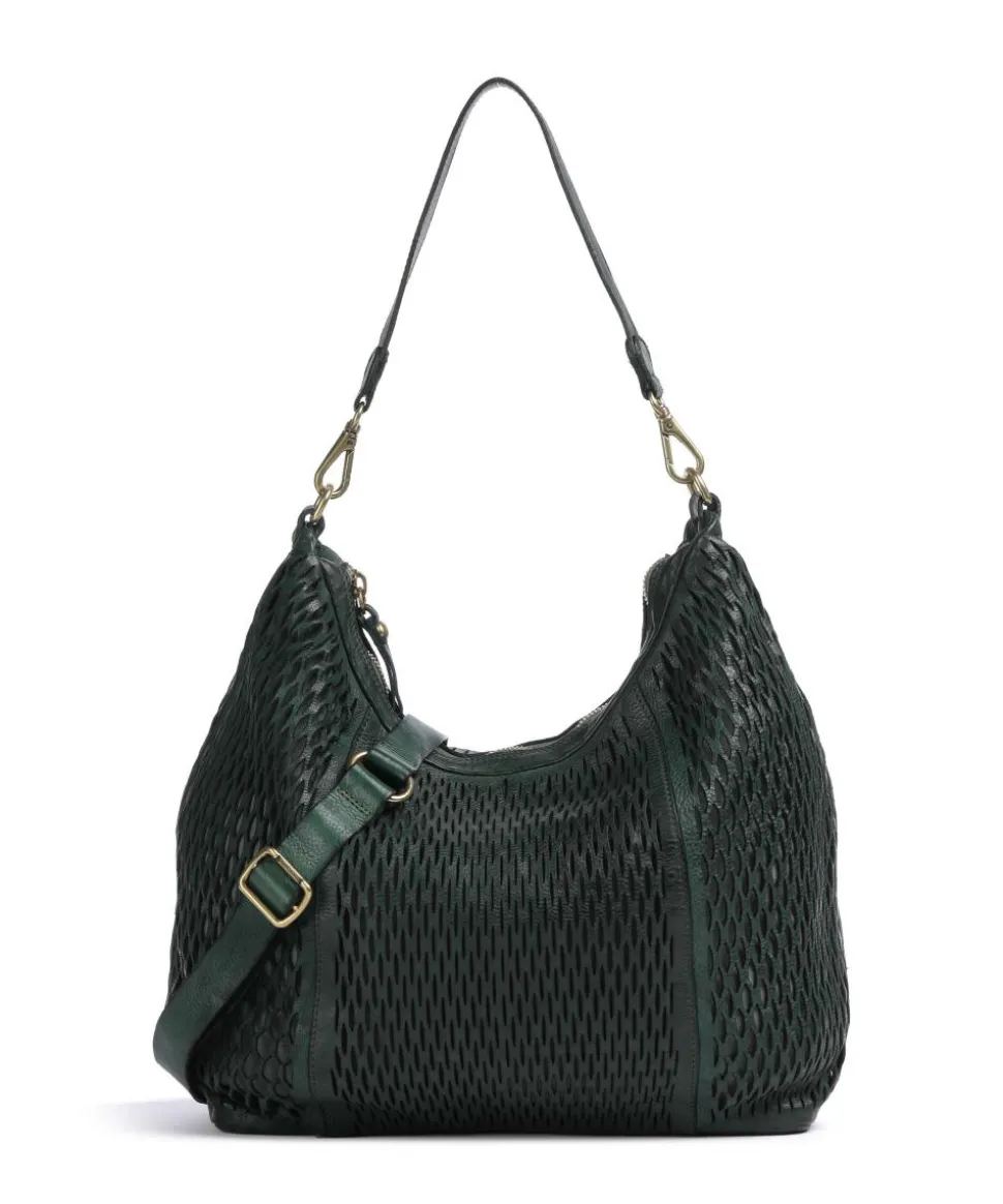 Beuteltasche genarbtes Rindsleder dunkelgrün