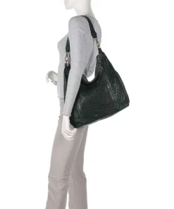 Beuteltasche genarbtes Rindsleder dunkelgrün