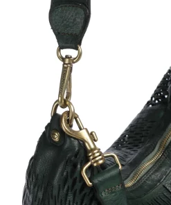 Beuteltasche genarbtes Rindsleder dunkelgrün