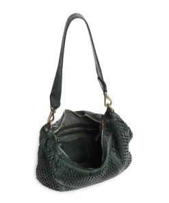 Beuteltasche genarbtes Rindsleder dunkelgrün