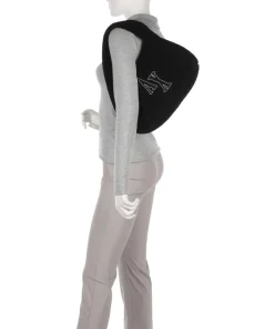 Beuteltasche Kunstfell schwarz