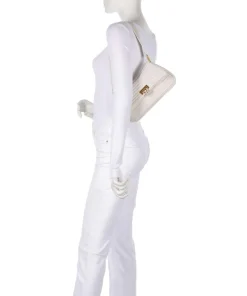 BKES Schultertasche Lederimitat creme