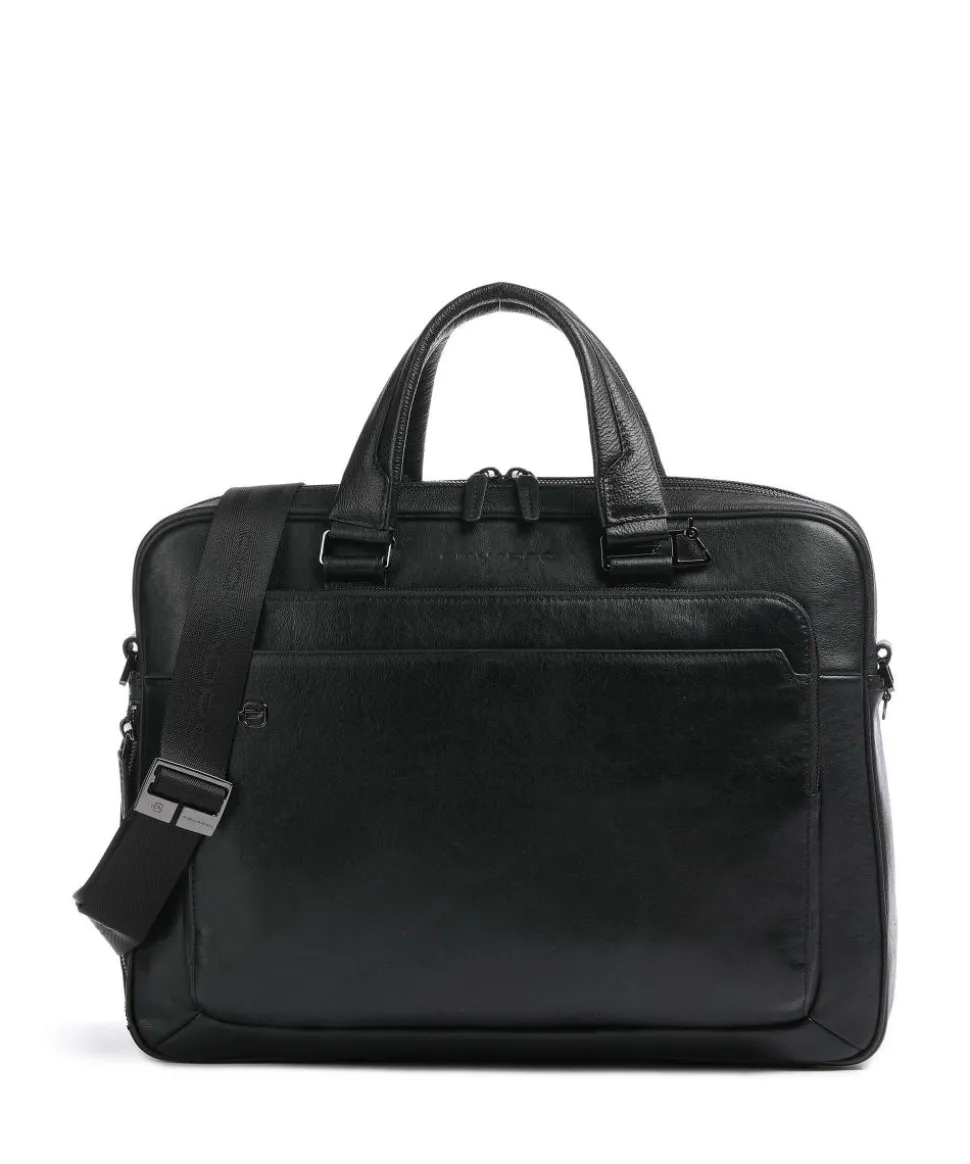 Black Square Aktentasche 15″ genarbtes Leder schwarz