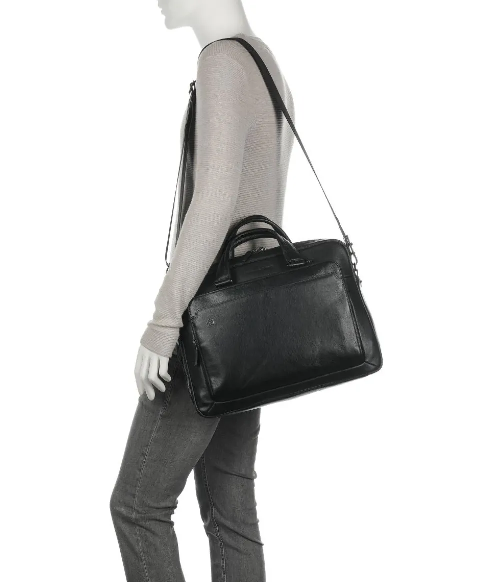 Black Square Aktentasche 15″ genarbtes Leder schwarz