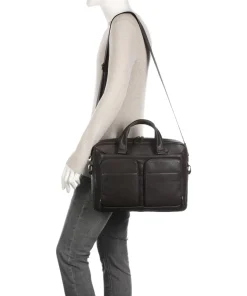 Black Square Aktentasche 15″ fein genarbtes Rindsleder dunkelbraun