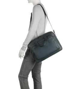 Black Square Aktentasche 15″ genarbtes Leder dunkelgrün