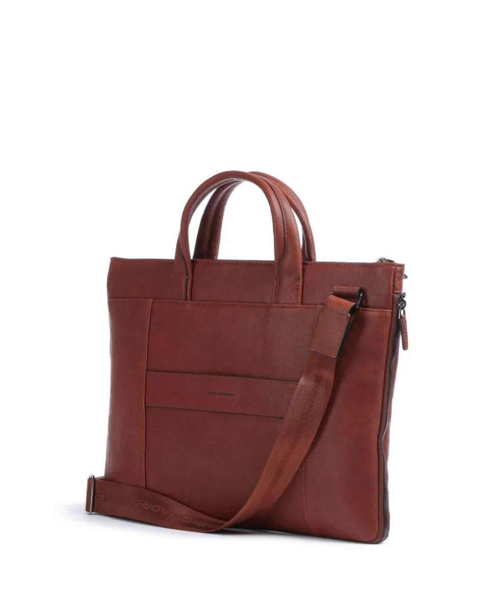 Black Square Aktentasche 15″ fein genarbtes Leder tabak