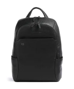Black Square Laptop-Rucksack 14″ genarbtes Leder schwarz