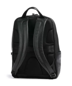 Black Square Laptop-Rucksack 14″ genarbtes Leder schwarz