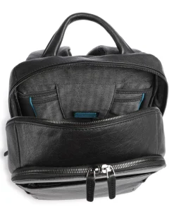 Black Square Laptop-Rucksack 14″ genarbtes Leder schwarz