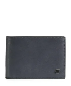 Black Square RFID Geldbörse genarbtes Rindsleder dunkelblau