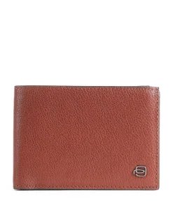 Black Square RFID Geldbörse genarbtes Rindsleder tabak