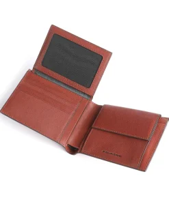 Black Square RFID Geldbörse genarbtes Rindsleder tabak