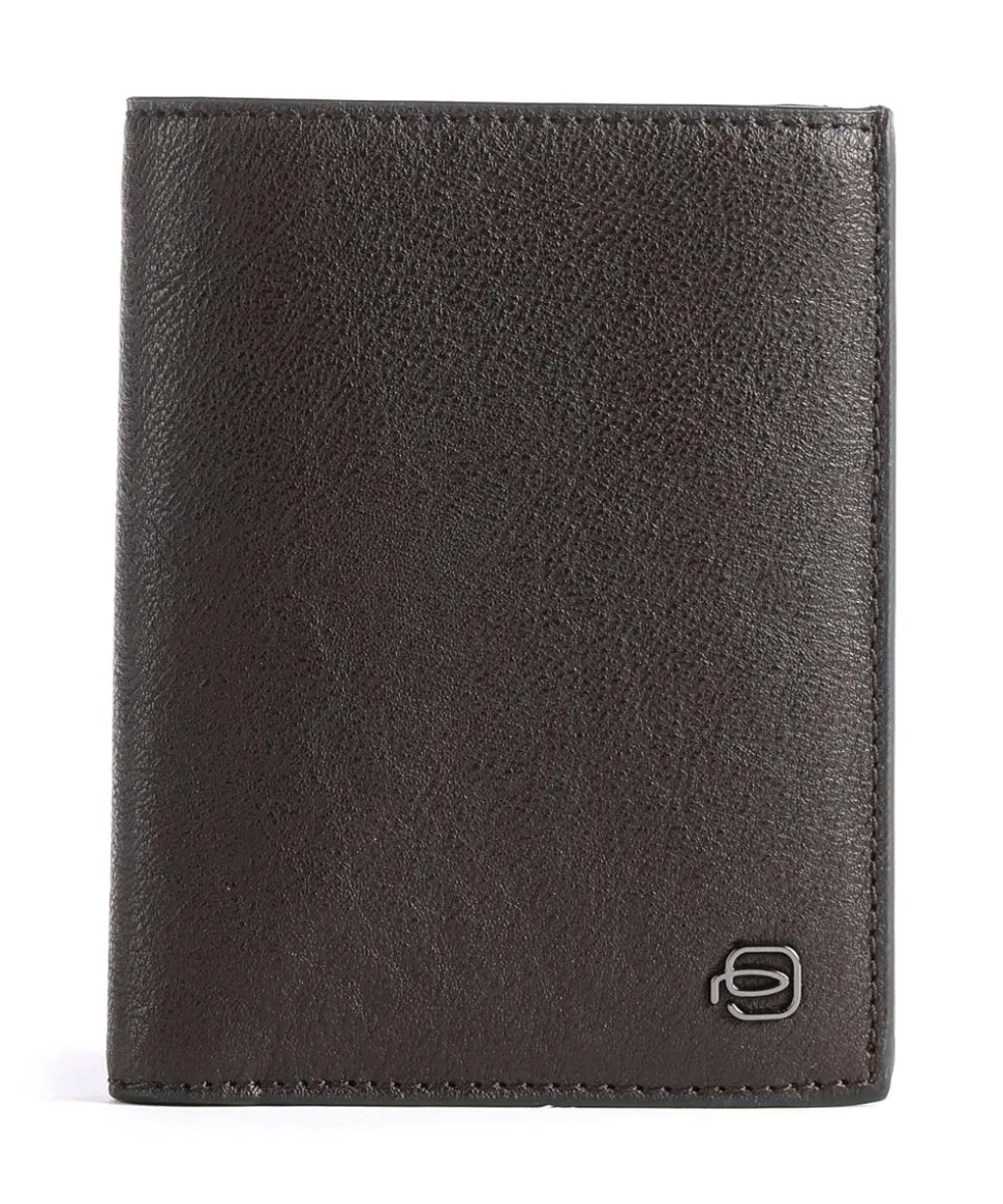 Black Square RFID Geldbörse genarbtes Rindsleder dunkelbraun