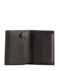 Black Square RFID Geldbörse genarbtes Rindsleder dunkelbraun