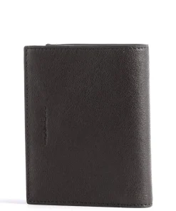 Black Square RFID Geldbörse genarbtes Rindsleder dunkelbraun