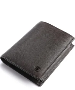 Black Square RFID Geldbörse genarbtes Rindsleder dunkelbraun