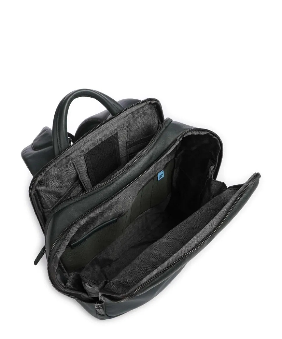 Black Square Rucksack 14″ fein genarbtes Rindsleder dunkelgrün