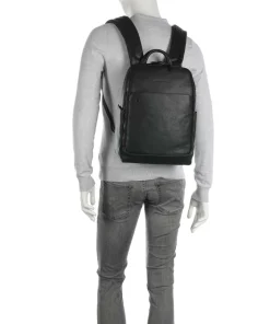 Black Square Rucksack 14″ fein genarbtes Rindsleder schwarz