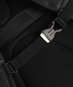 Black Square Rucksack 14″ fein genarbtes Rindsleder schwarz