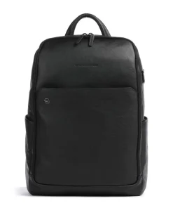 Black Square Rucksack 15″ fein genarbtes Rindsleder schwarz