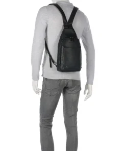 Black Square Slingbag fein genarbtes Rindsleder schwarz