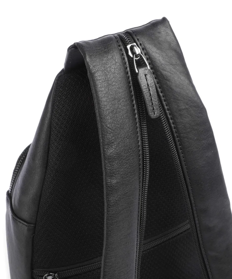 Black Square Slingbag fein genarbtes Rindsleder schwarz