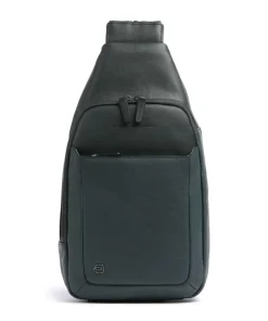 Black Square Slingbag fein genarbtes Rindsleder dunkelgrün