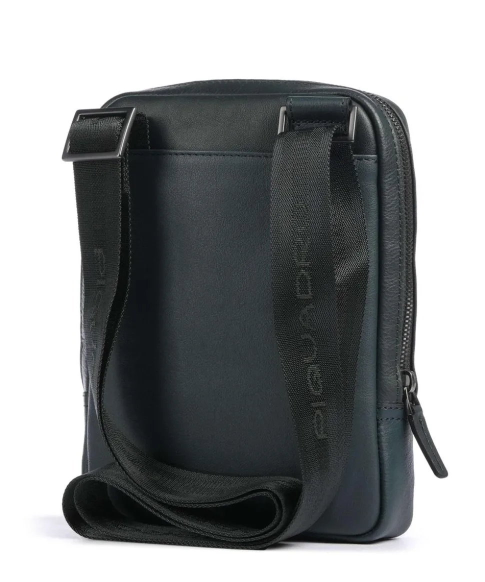 Black Square Umhängetasche genarbtes Rindsleder dunkelgrün