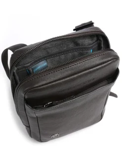 Black Square Umhängetasche genarbtes Rindsleder dunkelbraun