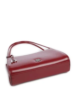 Black Tie Schultertasche glattes Rindsleder dunkelrot