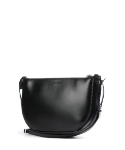 Black Tie Umhängetasche glattes Rindsleder schwarz