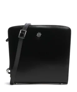 Black Tie Umhängetasche glattes Rindsleder schwarz