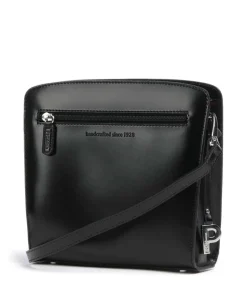 Black Tie Umhängetasche glattes Rindsleder schwarz