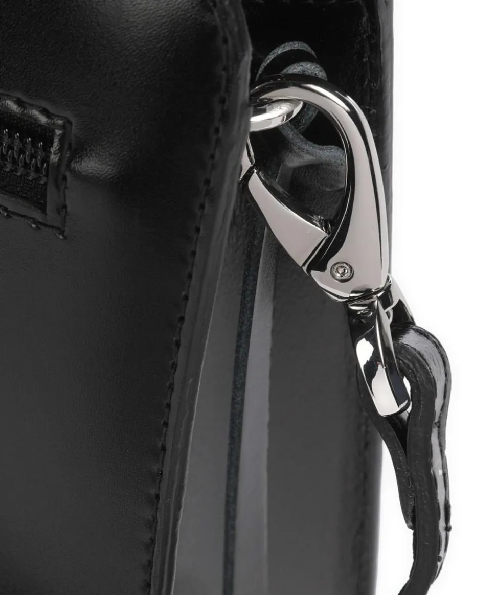 Black Tie Umhängetasche glattes Rindsleder schwarz