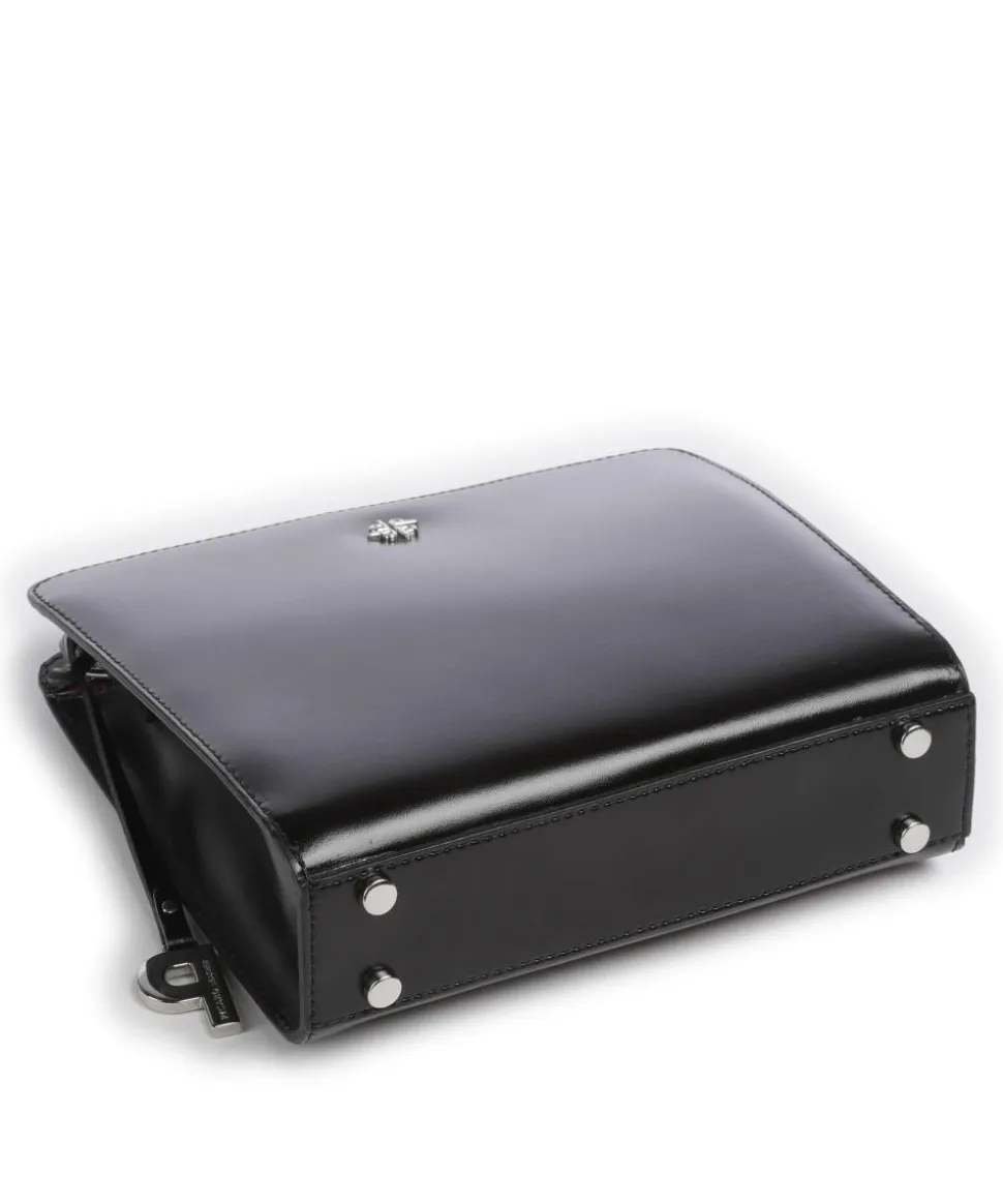 Black Tie Umhängetasche glattes Rindsleder schwarz