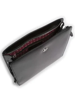 Black Tie Umhängetasche glattes Rindsleder schwarz