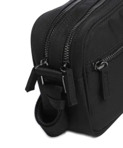 Block Umhängetasche recyceltes Polyester schwarz