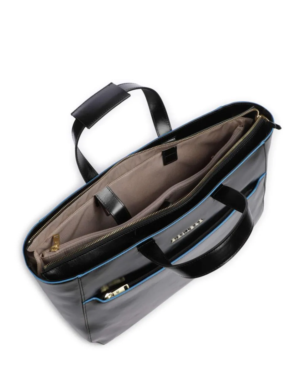 Blue Square Aktentasche 14″ fein genarbtes Rindsleder schwarz