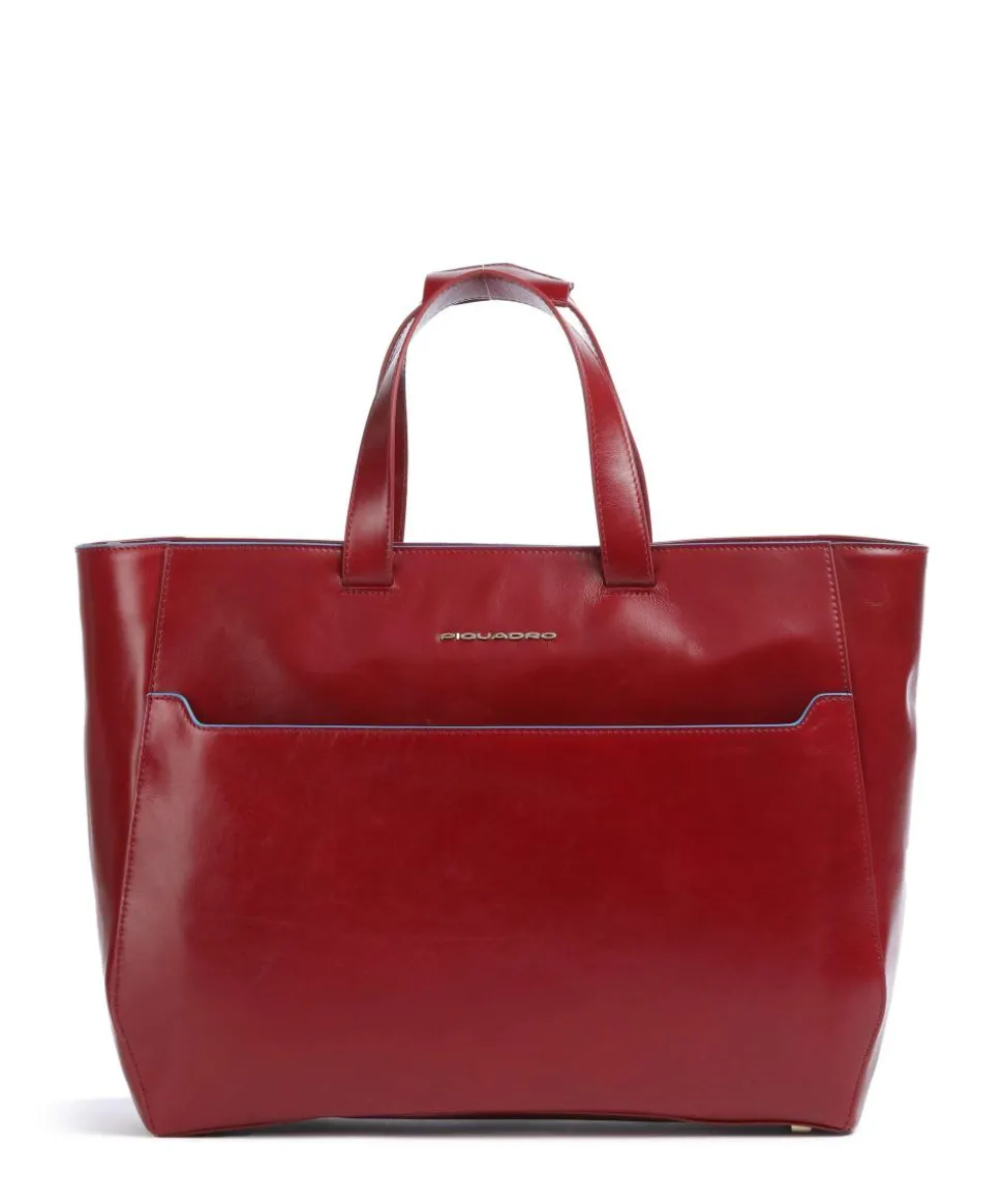 Blue Square Aktentasche 14″ fein genarbtes Rindsleder dunkelrot