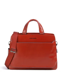 Blue Square Aktentasche 15″ fein genarbtes Rindsleder rotbraun