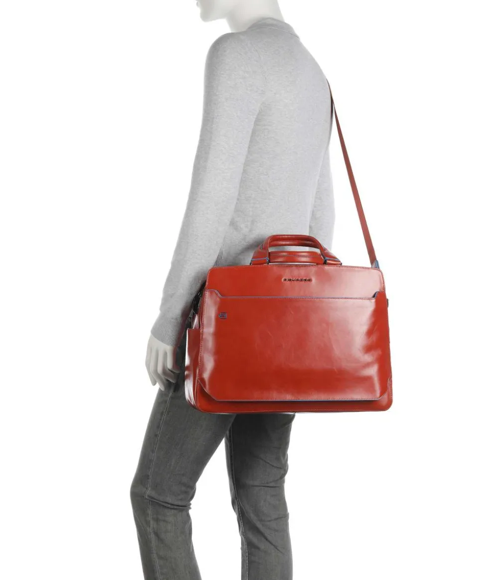 Blue Square Aktentasche 15″ fein genarbtes Rindsleder rotbraun