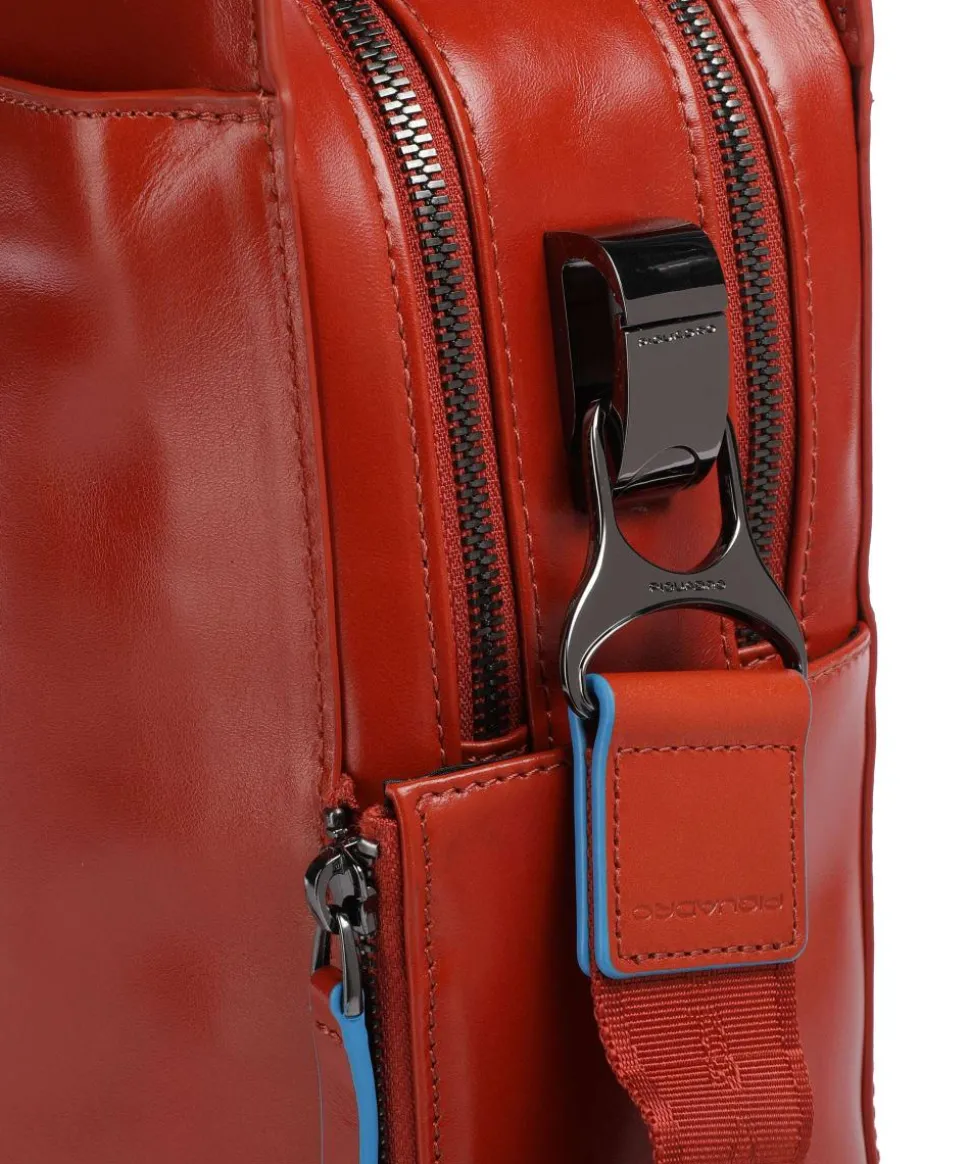 Blue Square Aktentasche 15″ fein genarbtes Rindsleder rotbraun